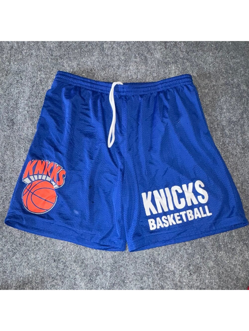 Mitchell & Ness New York Knicks Basketball Mesh Baggy Hoop Shorts Mens XL Rare
